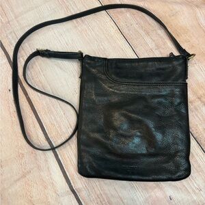 Margot New York Black Leather Crossbody or Shoulder Handbag Purse